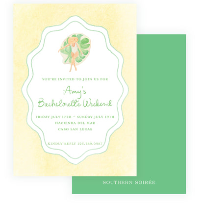 Floats & Féte Yellow Bachelorette Invitation