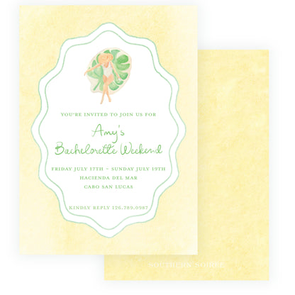 Floats & Féte Yellow Bachelorette Invitation