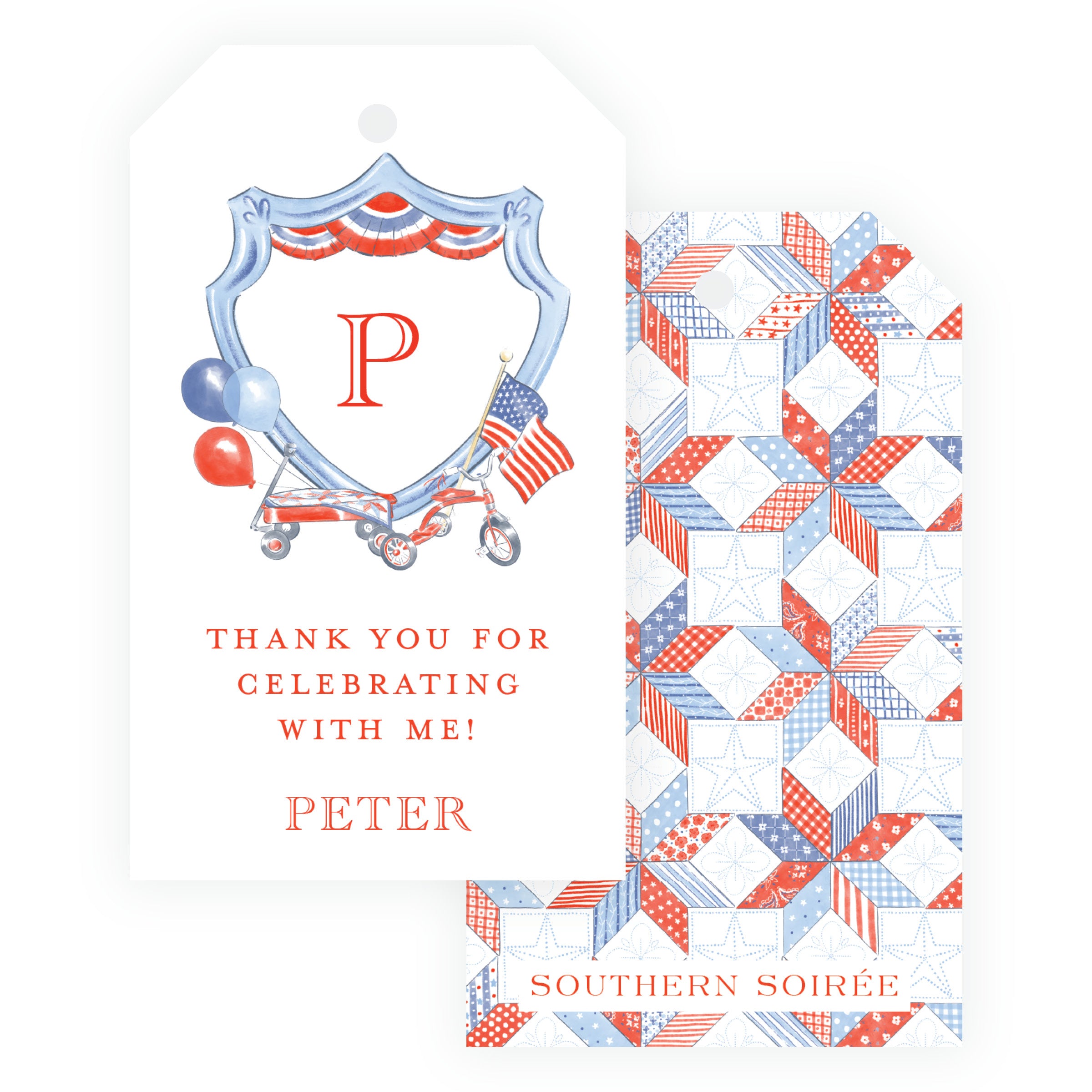 Sweet Liberty Crest Gift Tag Vertical [2.375x4]