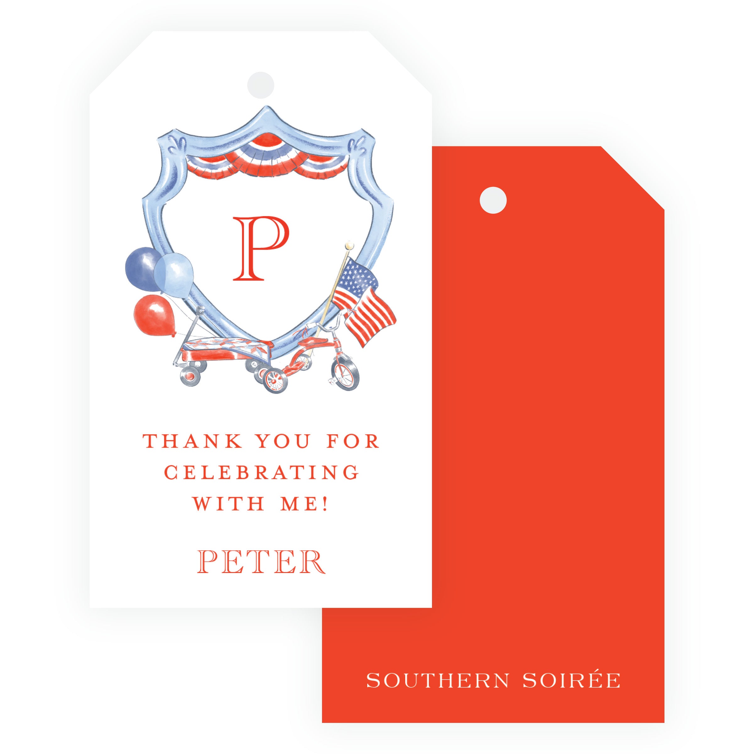 Sweet Liberty Crest Gift Tag Vertical [2.375x4]