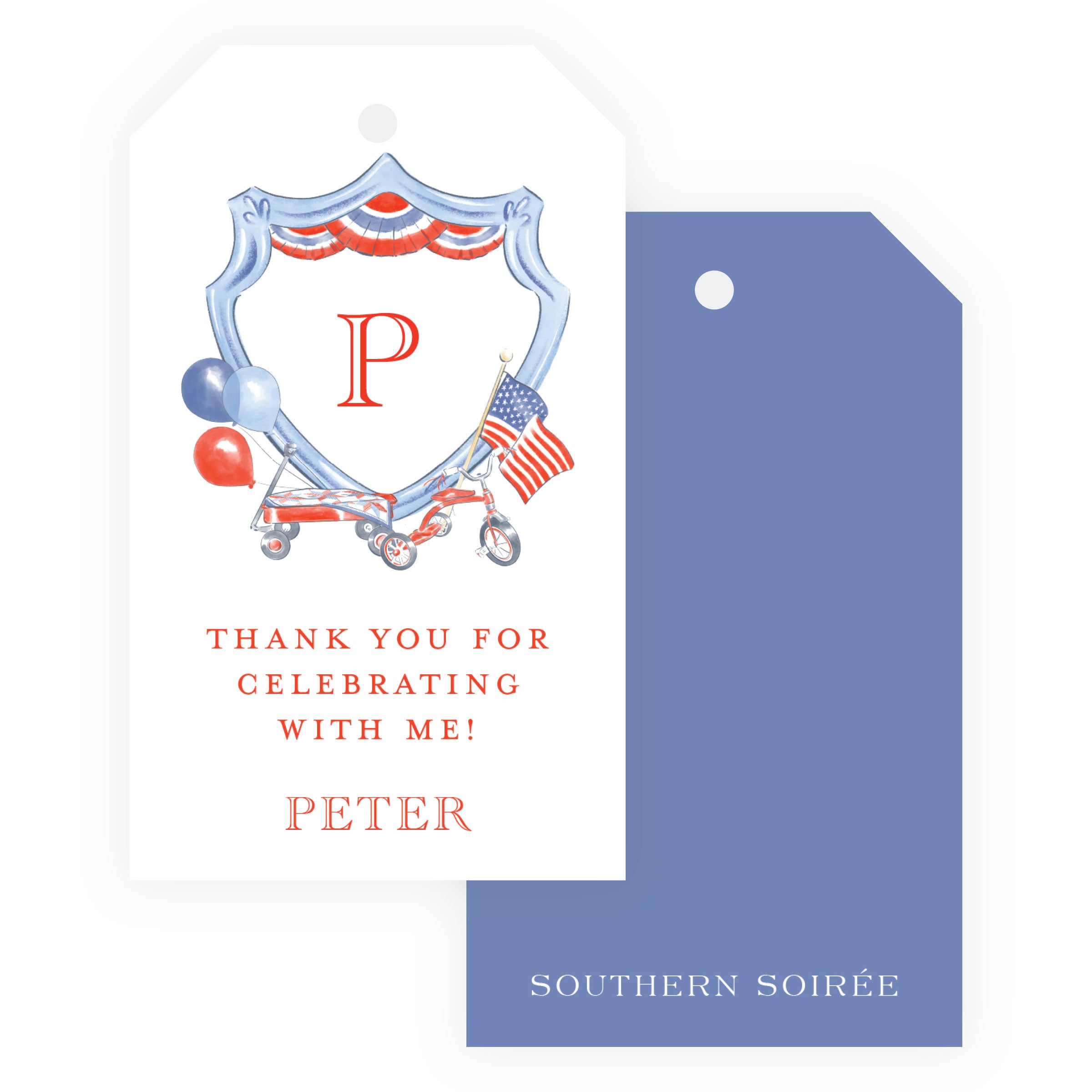 Sweet Liberty Crest Gift Tag Vertical [2.375x4]