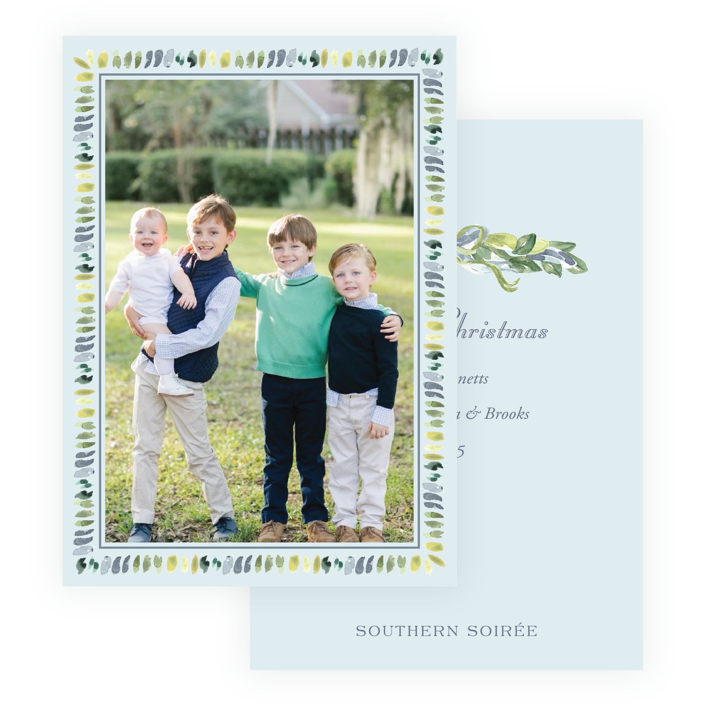 Blue Gathered Greens Colorful Frame