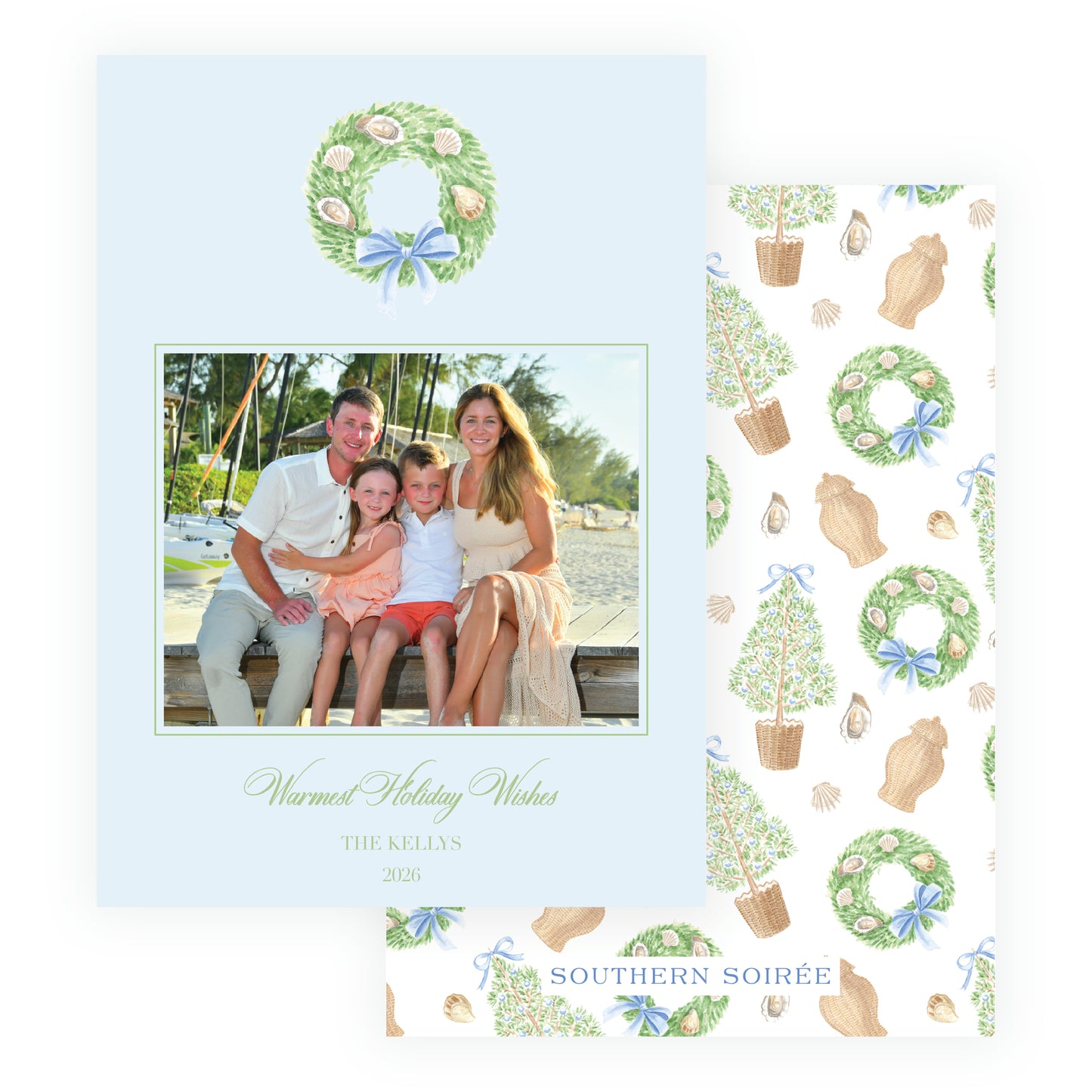 Seaside Noel Oyster Wreath Blue