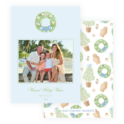 Seaside Noel Oyster Wreath Blue