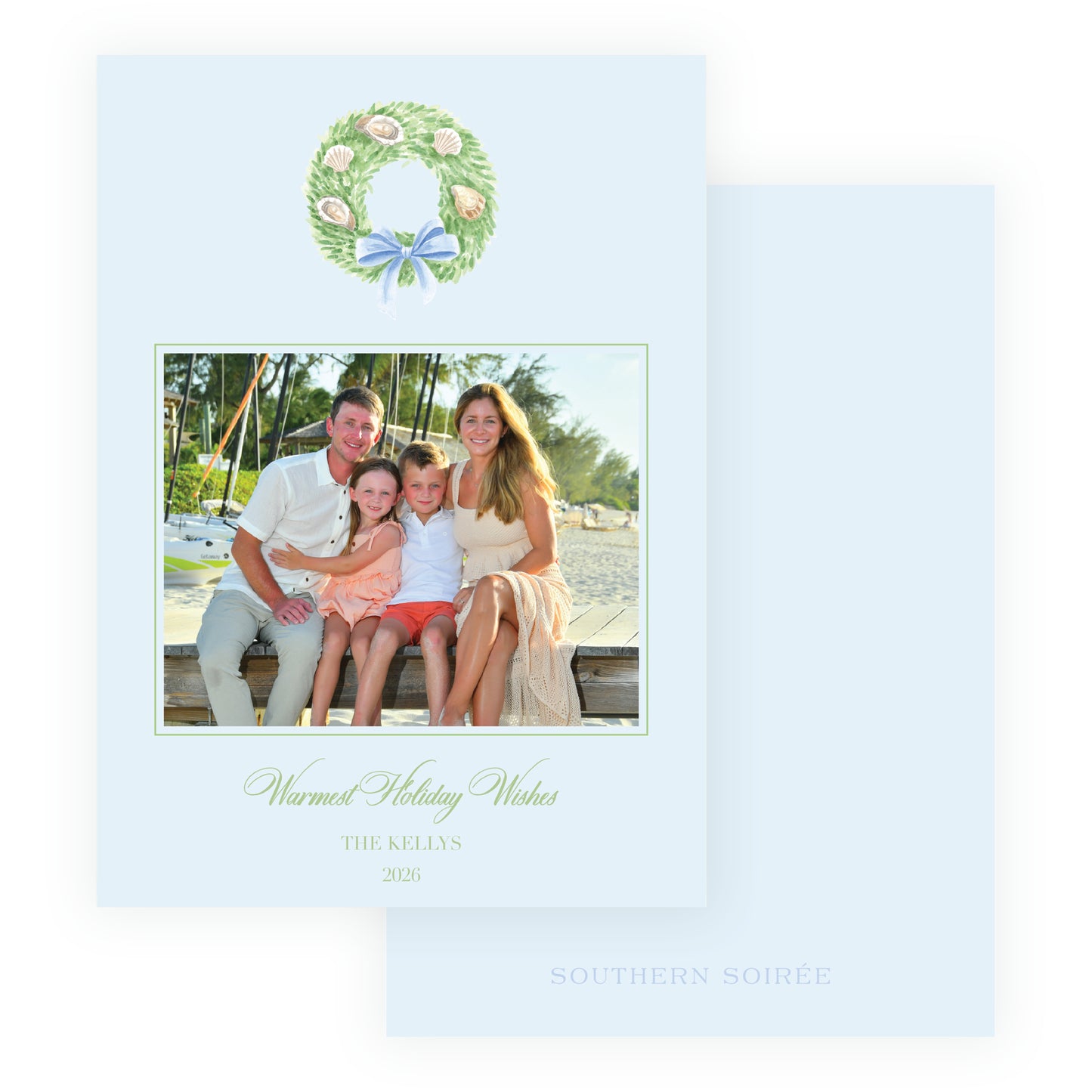 Seaside Noel Oyster Wreath Blue