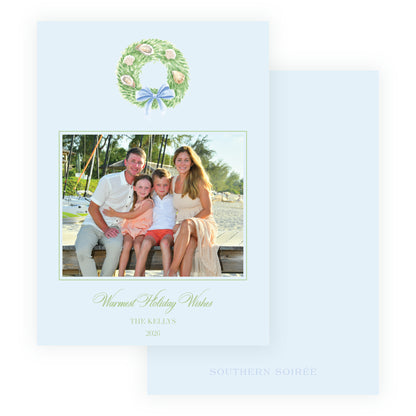 Seaside Noel Oyster Wreath Blue