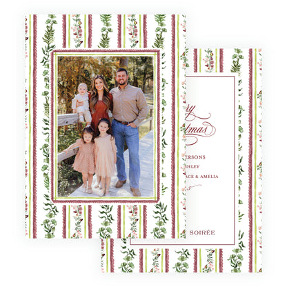 Figs and Floral with Frame Botanical Stripe