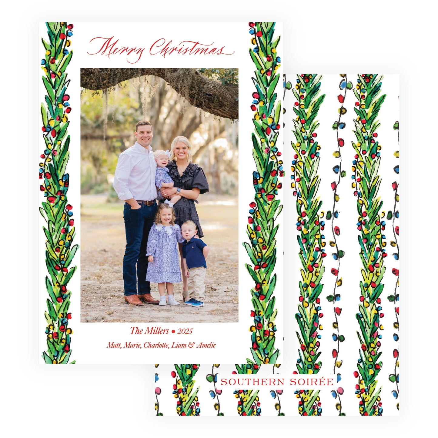 Wrapped In Lights Trim Holiday Card