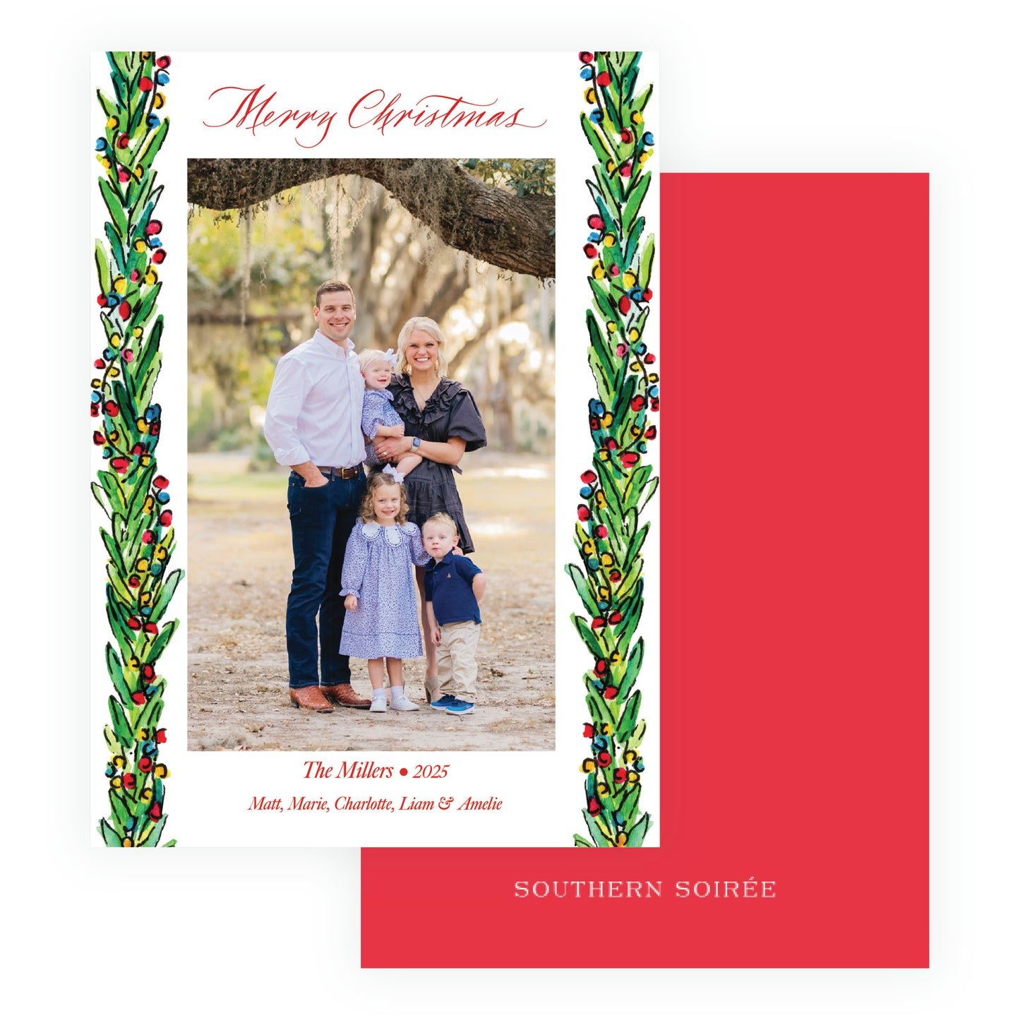 Wrapped In Lights Trim Holiday Card