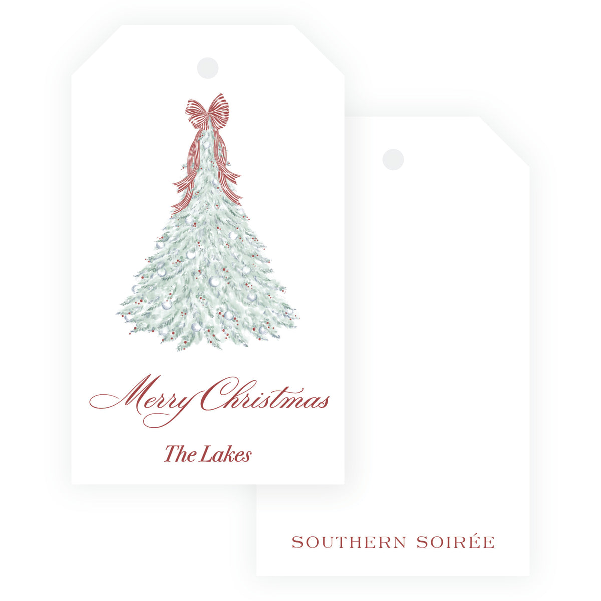 Yuletide Swans Christmas Tree Gift Tags