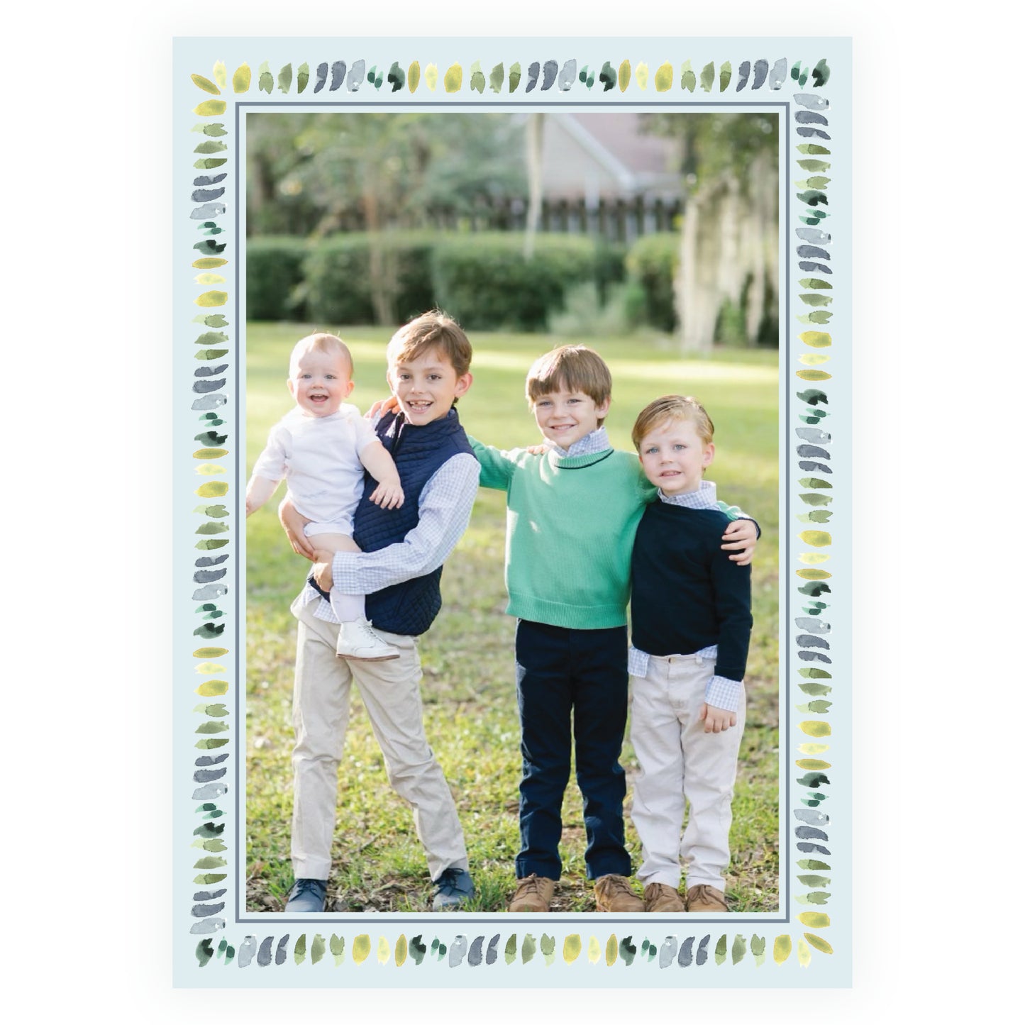 Blue Gathered Greens Colorful Frame