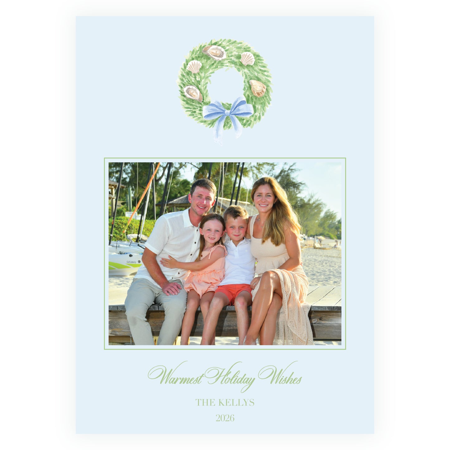 Seaside Noel Oyster Wreath Blue