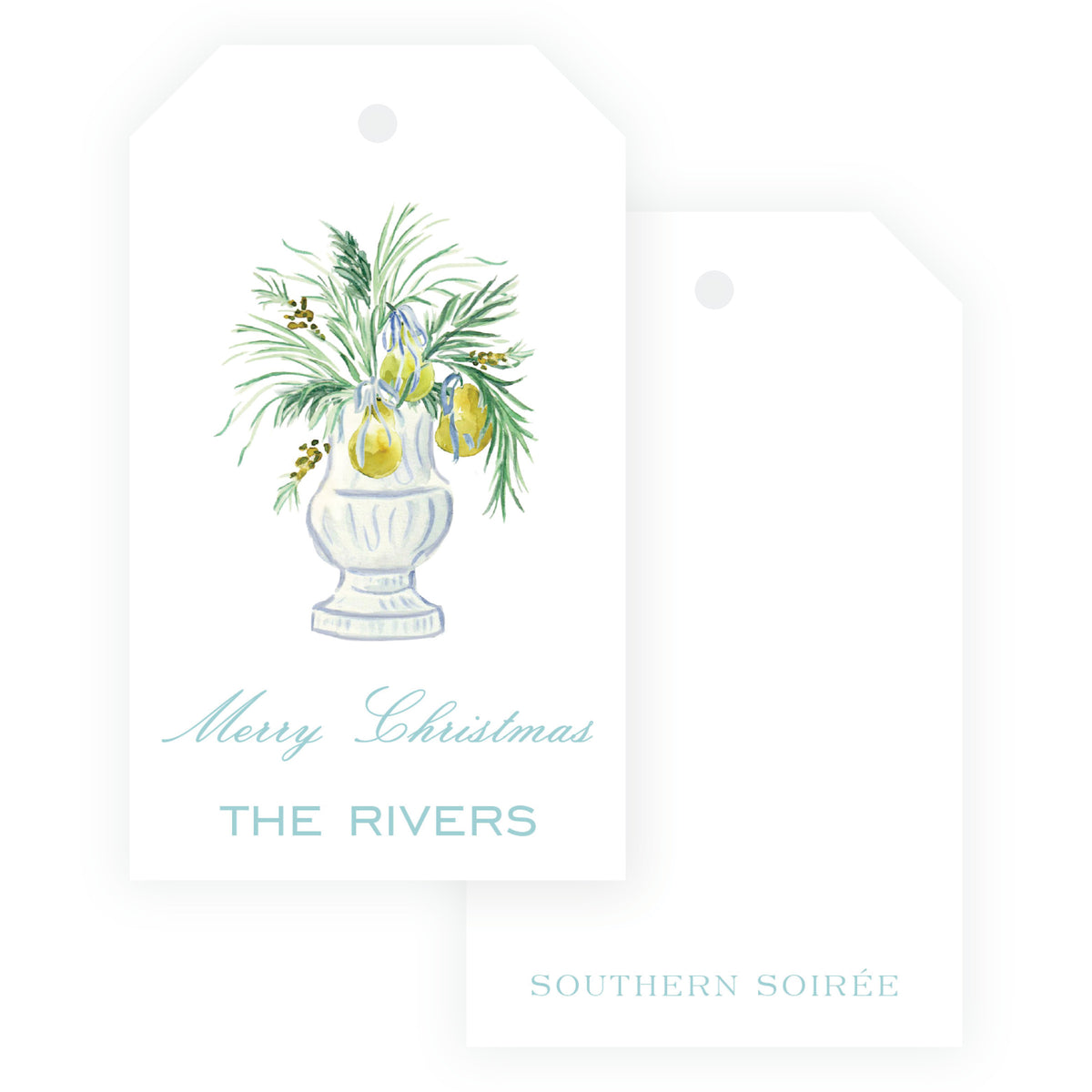 Evergreen & Pear – Pear Urn Personalized Christmas Gift Tag