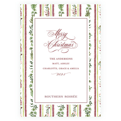 Figs and Floral with Frame Botanical Stripe