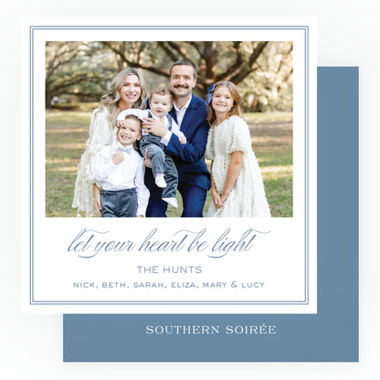 Blue Double Frame Square Card (Can Customize Color)