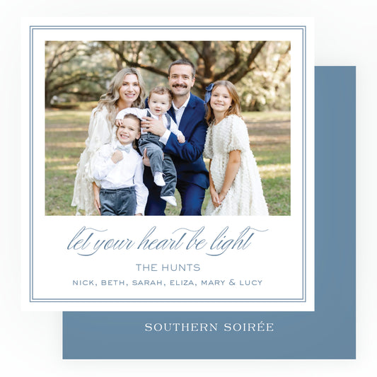 Blue Double Frame Square Card (Can Customize Color)