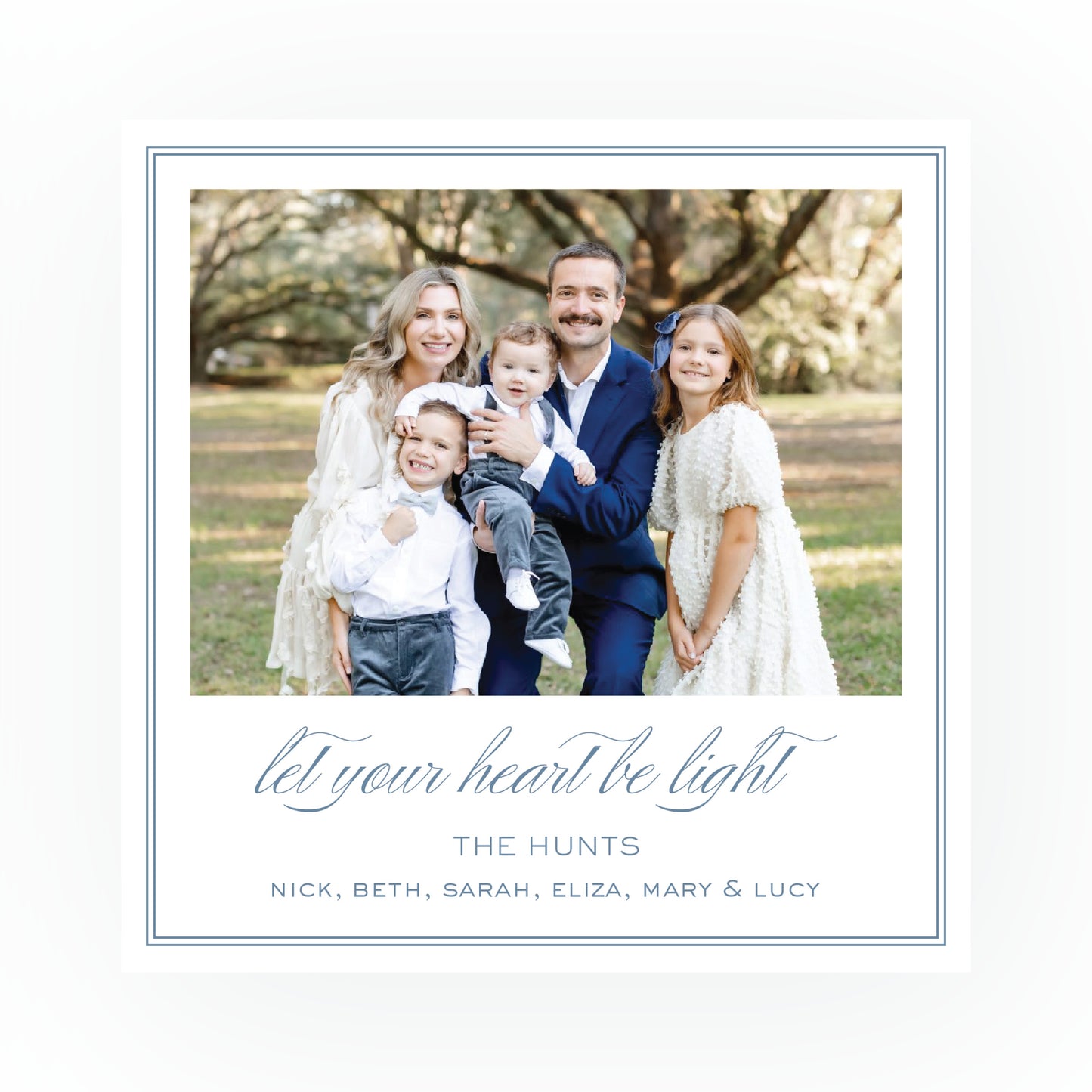 Blue Double Frame Square Card (Can Customize Color)