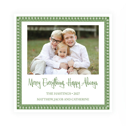 Green Motif Frame Square Card (Can Customize Color)