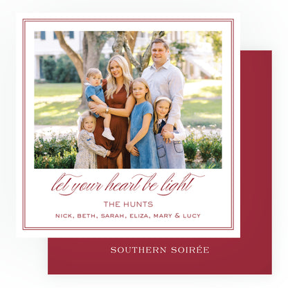 Let Your Heart Be Light Simple Frame Square Card (Can Customize Color)