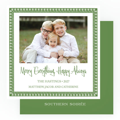 Green Motif Frame Square Card (Can Customize Color)