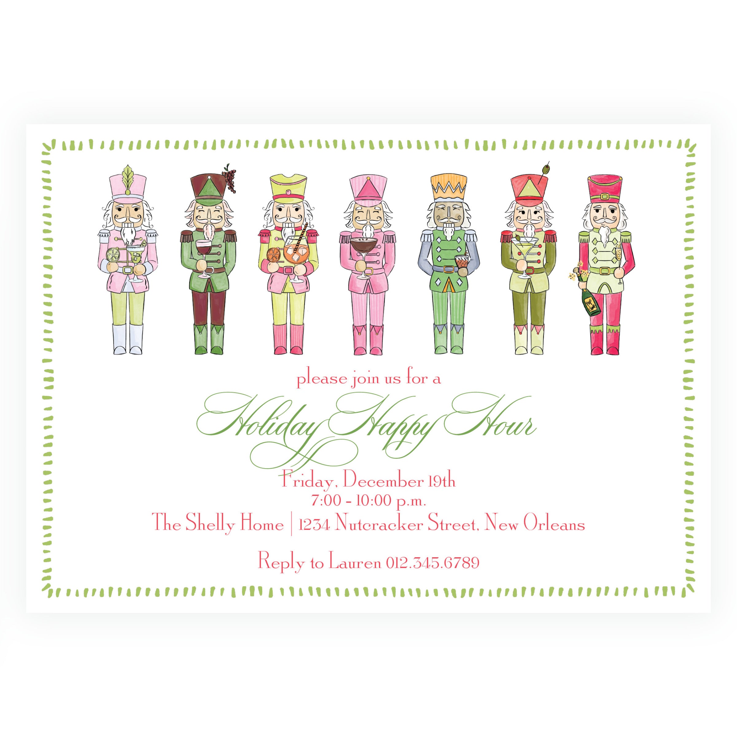 Nutcracker Cocktail Christmas Party Invitation | Holiday Invitation