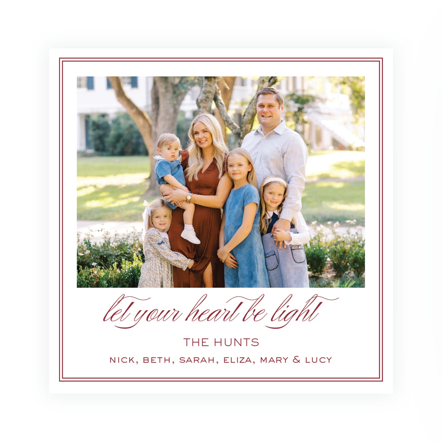 Let Your Heart Be Light Simple Frame Square Card (Can Customize Color)