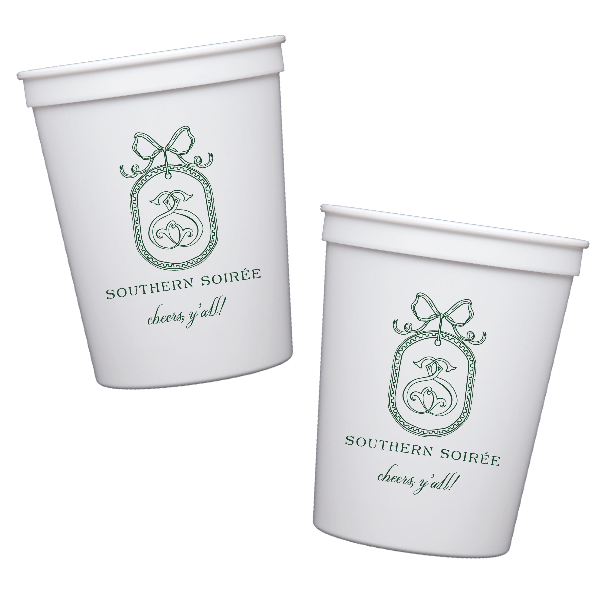 Custom personalized 16 oz plastic stadium cups with printed logo