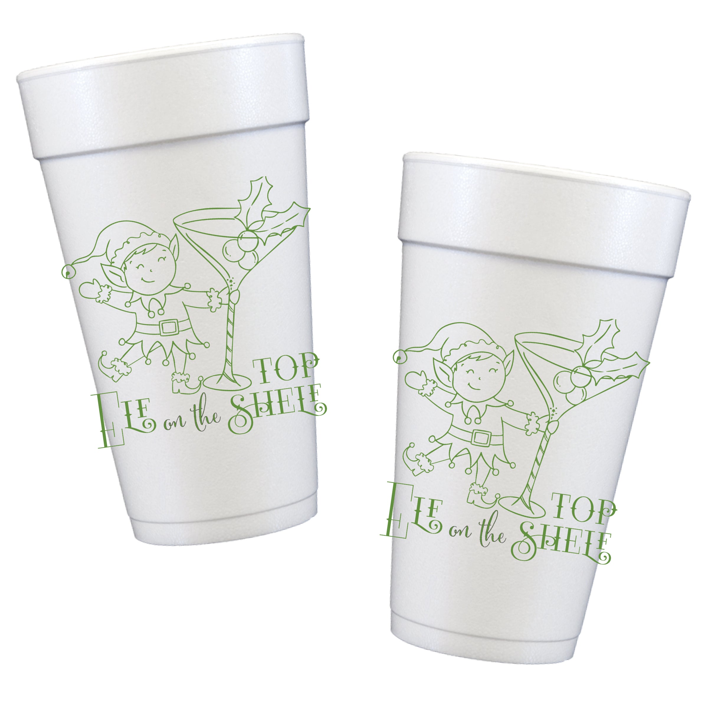 Elf on the Top Shelf Styrofoam Cups