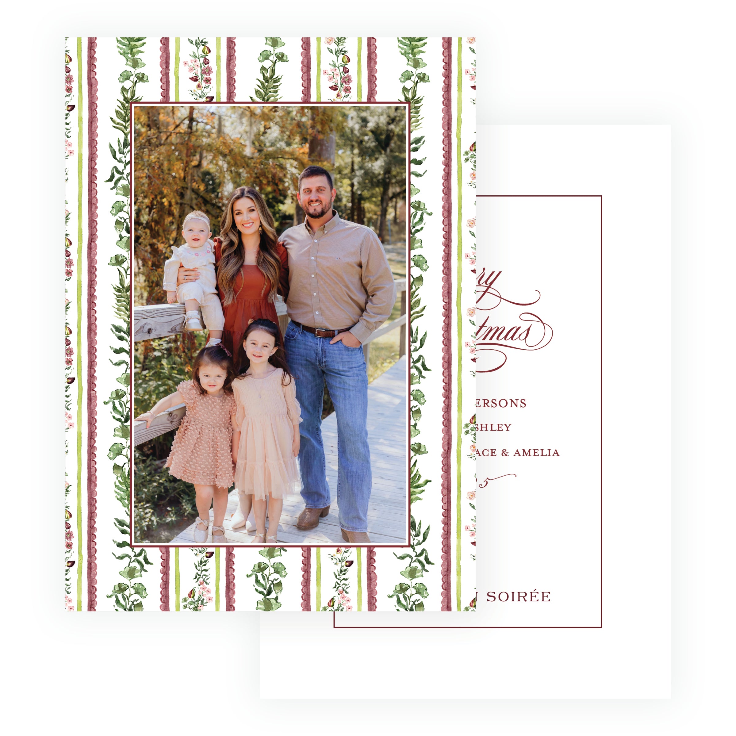 Figs and Floral with Frame Botanical Stripe