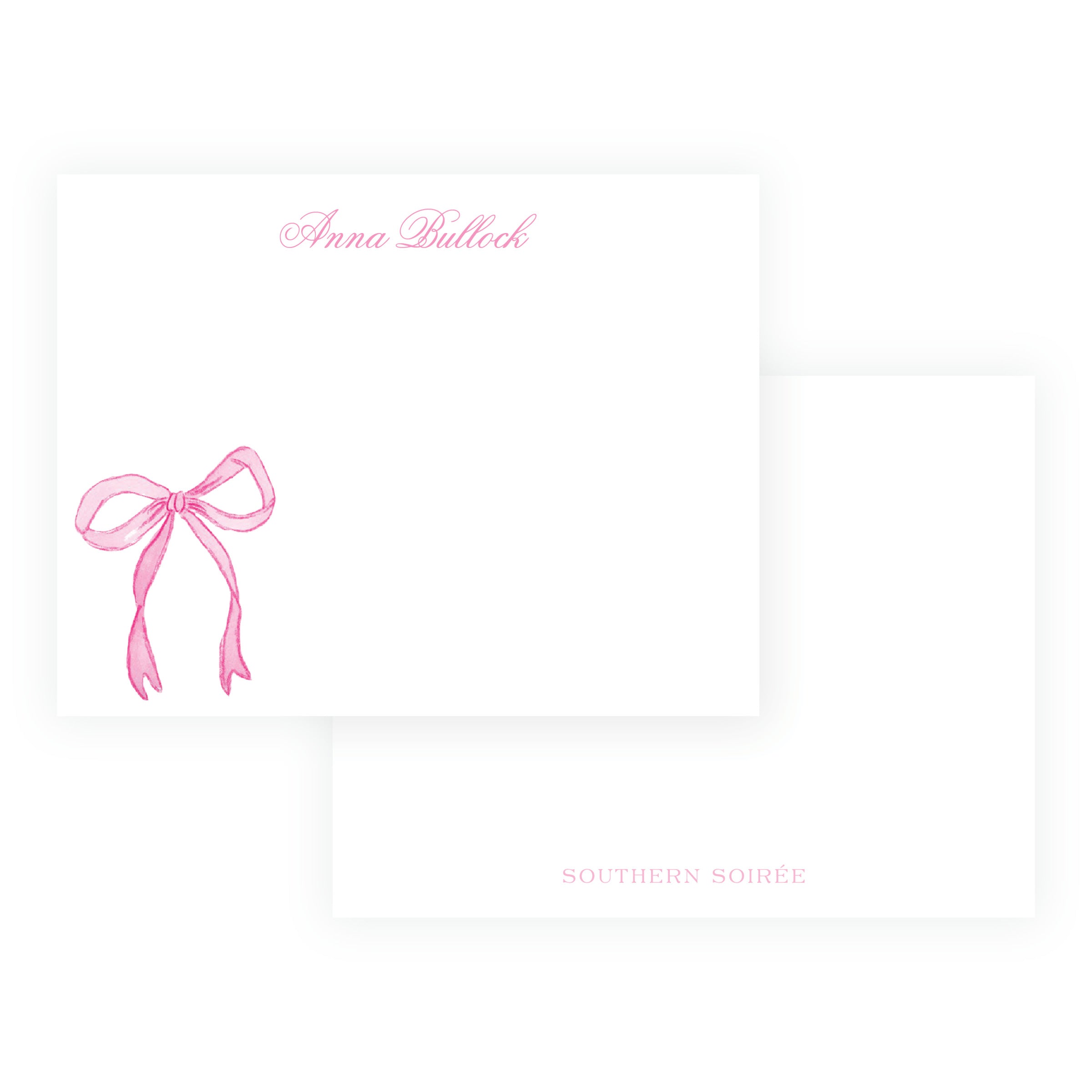 Tiny Petals Pink Bow Notecards