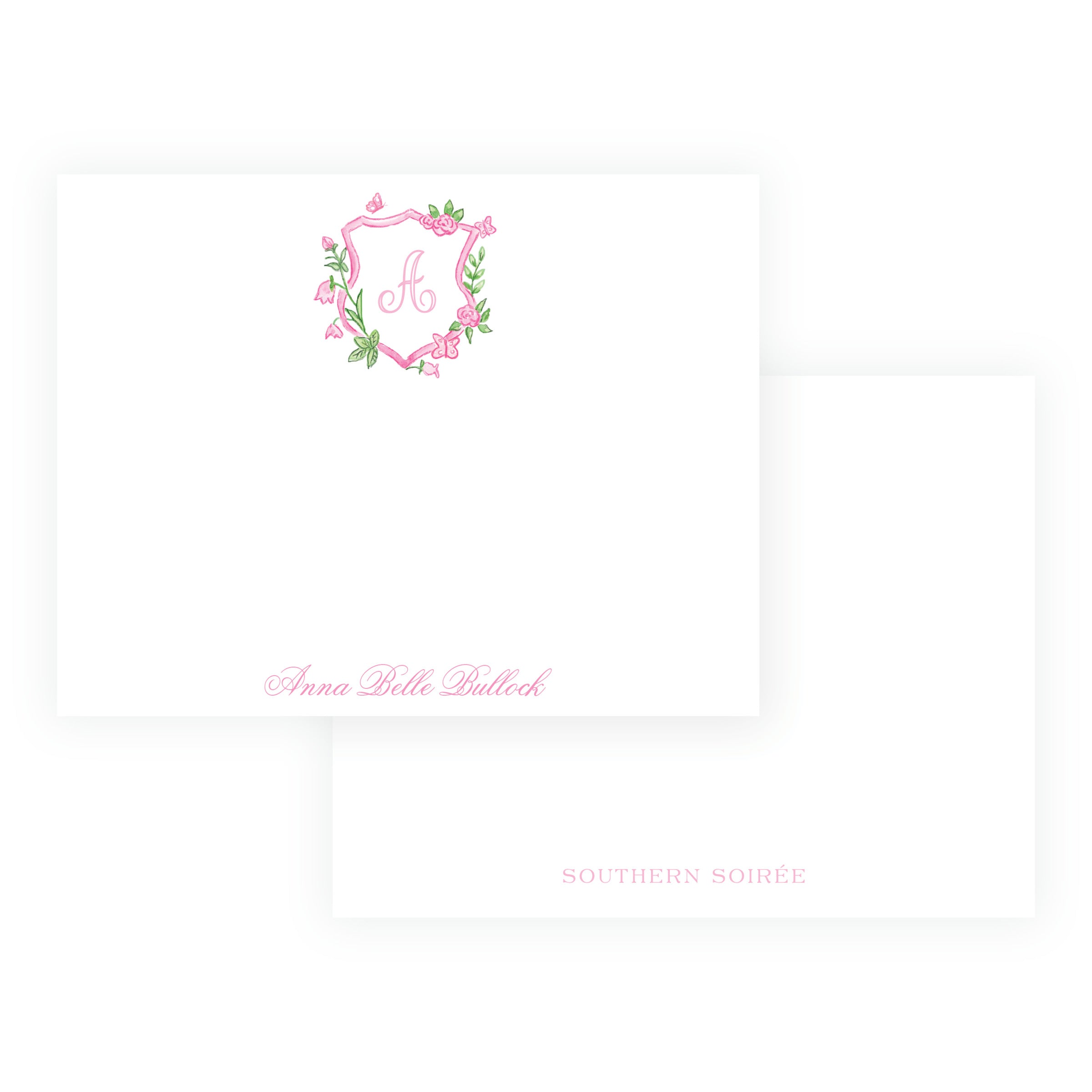 Tiny Petals Floral Crest Notecards