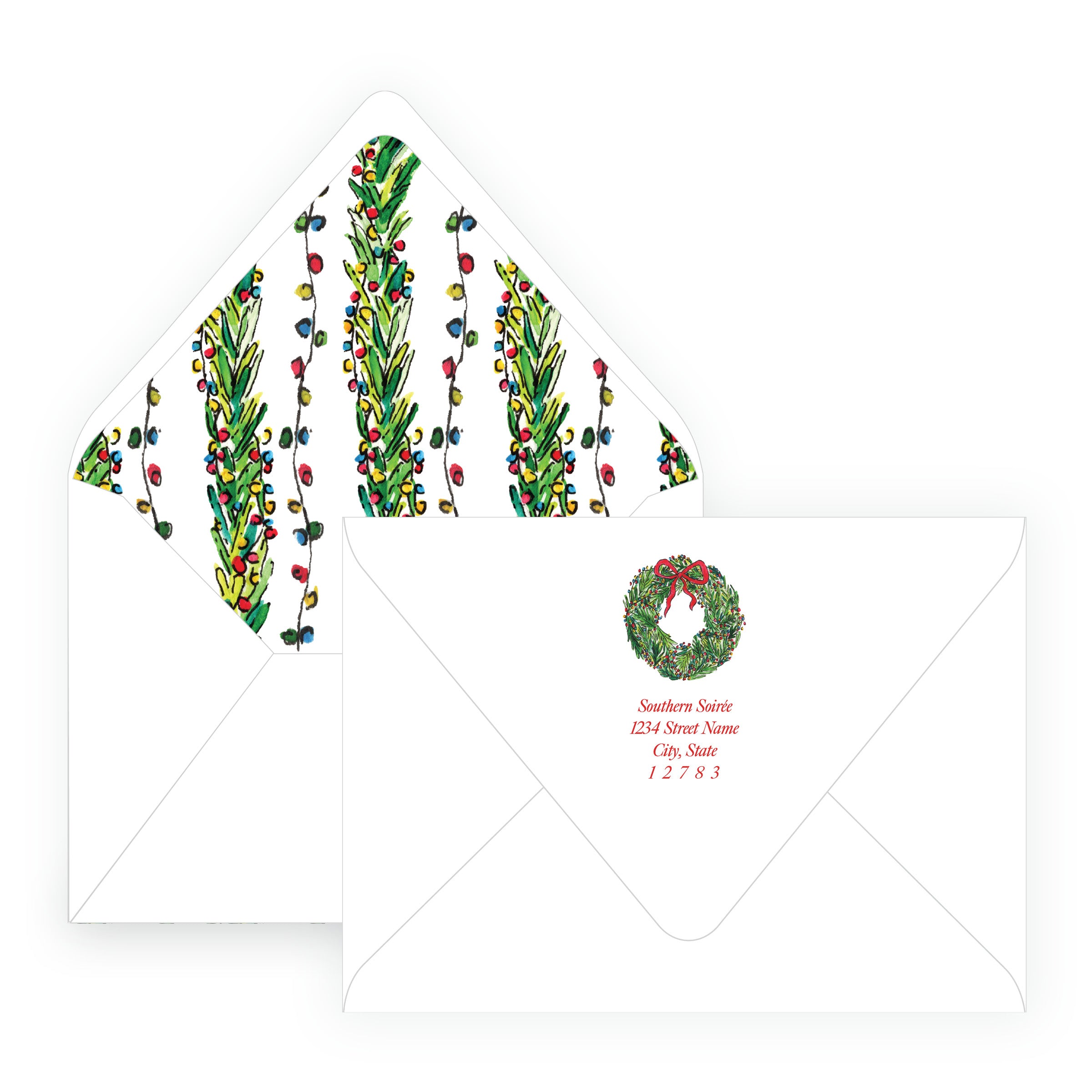 Wrapped In Lights Wreath Landscape