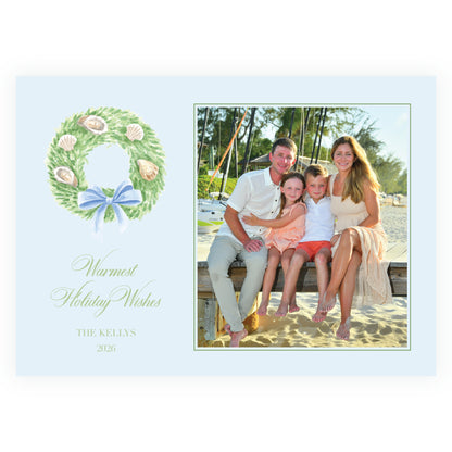 Seaside Noel Wreath Blue Landscape