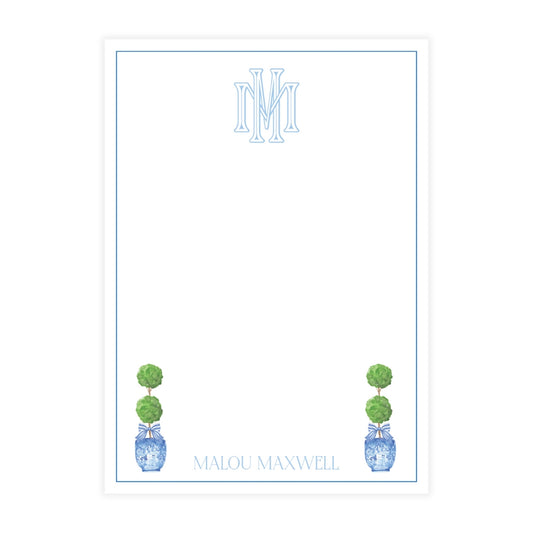 Blue Topiary Notepad