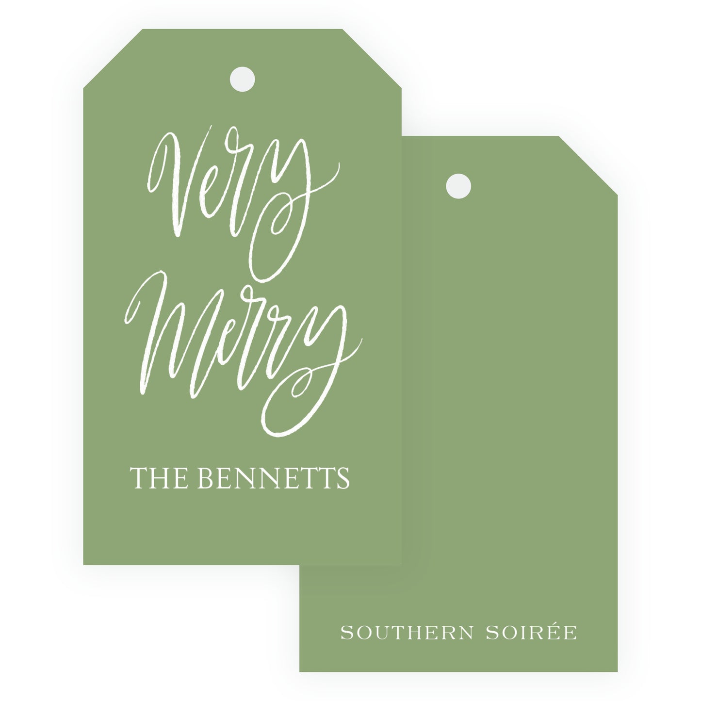 Very Merry Green Marble Tag