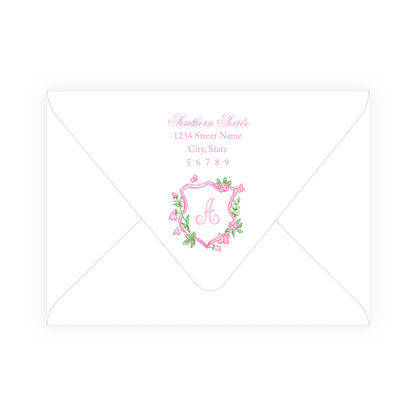 Tiny Petals Floral Crest Notecards