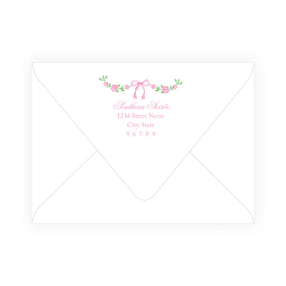 Tiny Petals Floral Trim Border Note Cards