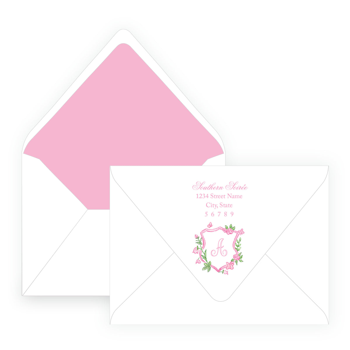Tiny Petals Floral Crest Notecards