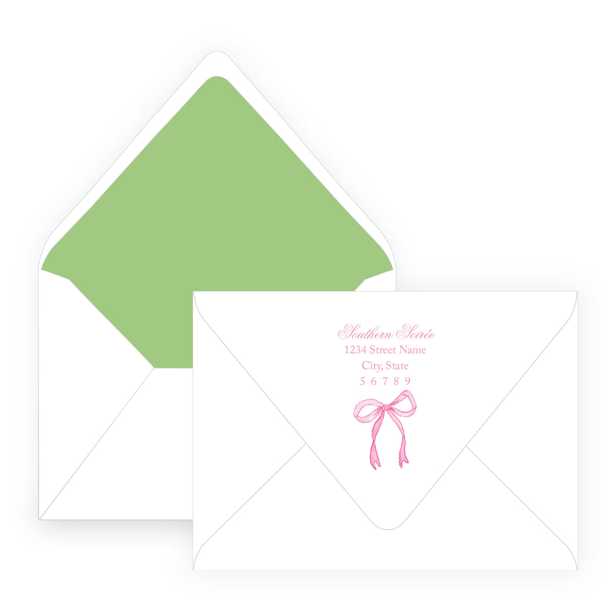 Tiny Petals Pink Bow Notecards