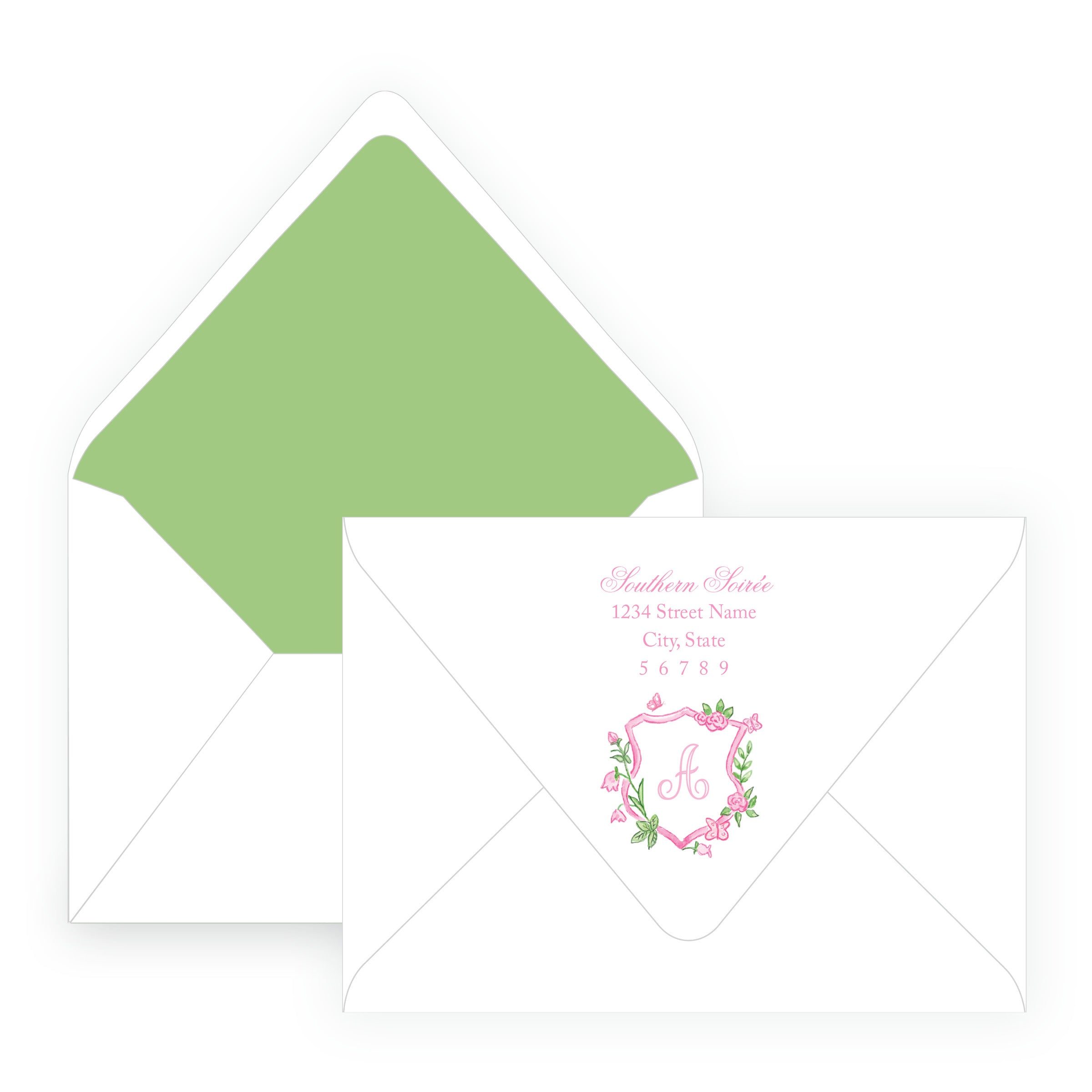Tiny Petals Floral Crest Notecards