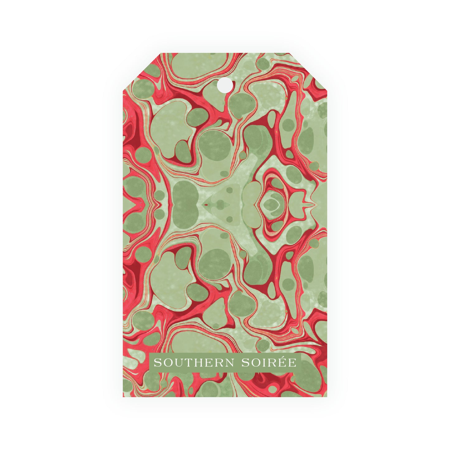 Very Merry Green Marble Tag
