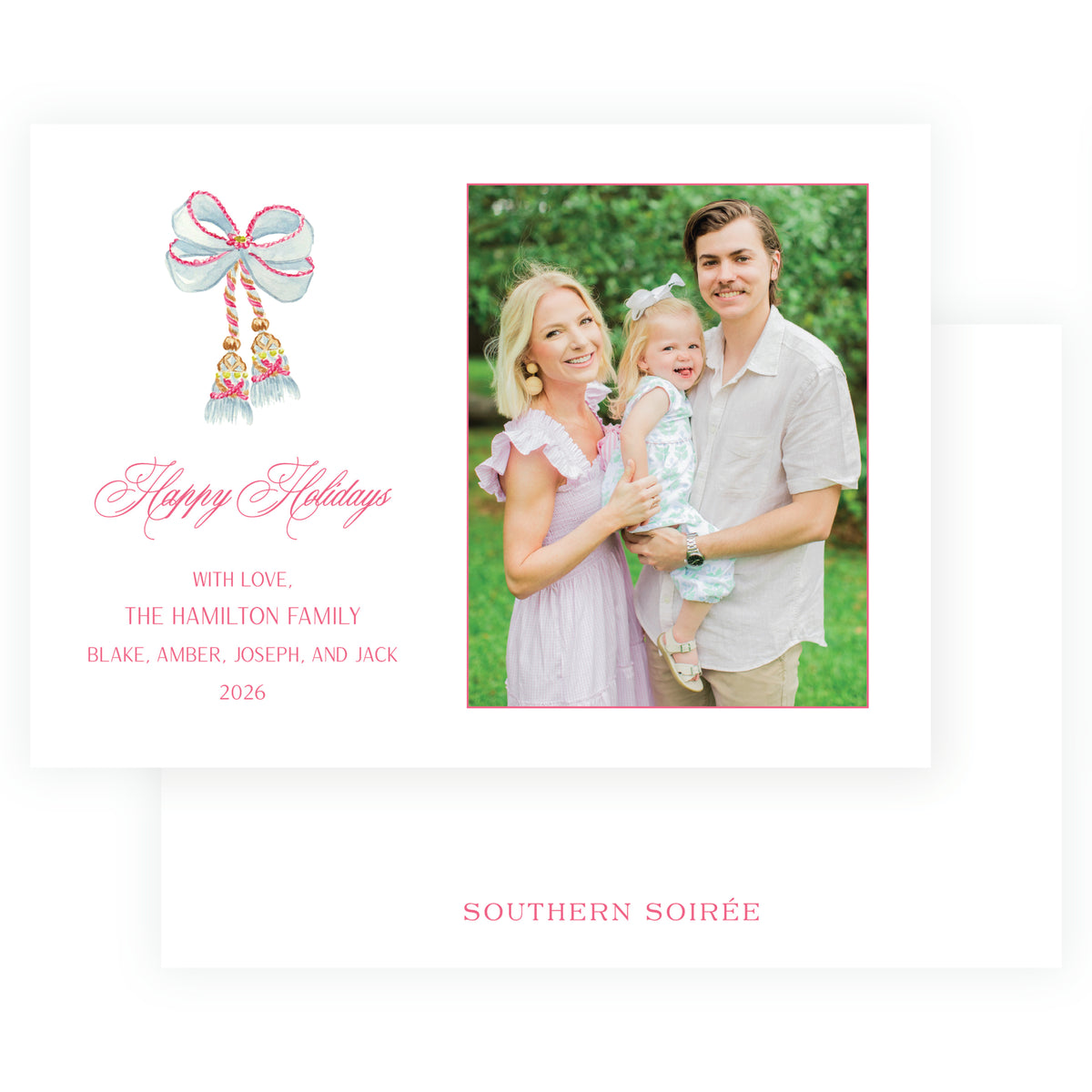 Regency Tassel Bow Christmas Photo Card