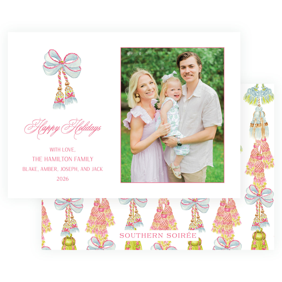 Regency Tassel Bow Christmas Photo Card