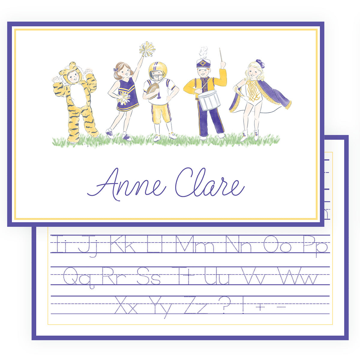 Purple and Gold Script Laminated Placemat